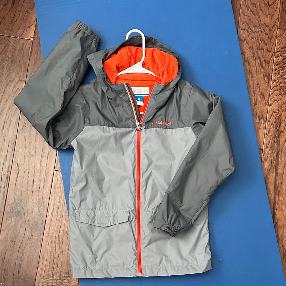 Columbia youth medium Gray and Orange Hooded Jacket